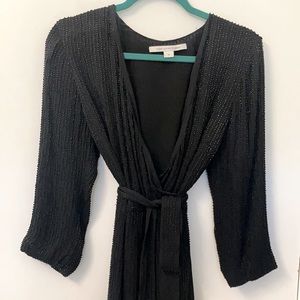 DVF silk and beaded wrap dress